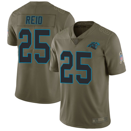 Carolina Panthers Limited Olive Youth Eric Reid Jersey NFL Football #25 2017 Salute to Service->youth nfl jersey->Youth Jersey